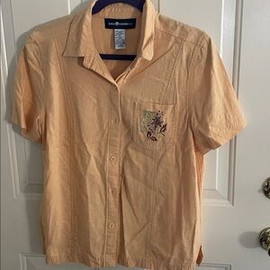 Sag Harbor Peach Linen Blend Top